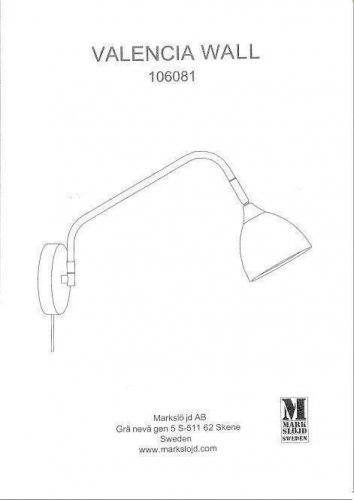 Бра Markslojd 106081 VALENCIA (88246)