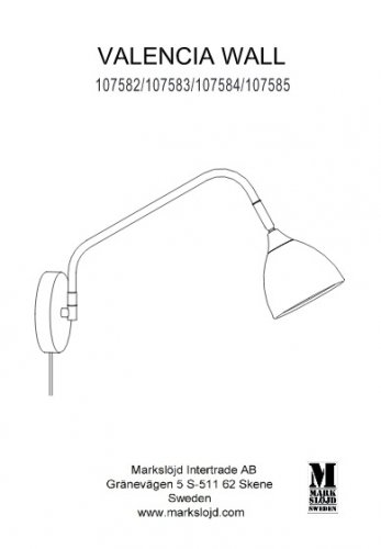 Настенный светильник Markslojd 107582 VALENCIA