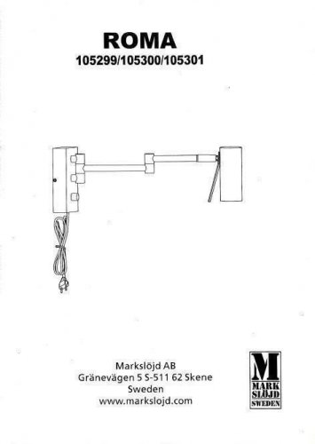 Бра Markslojd 105299 ROMA (64353)