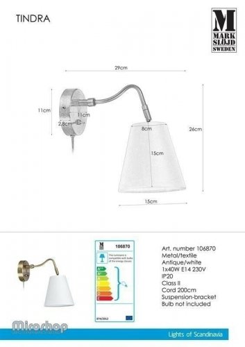 Бра Markslojd 106870 Tindra (94496)