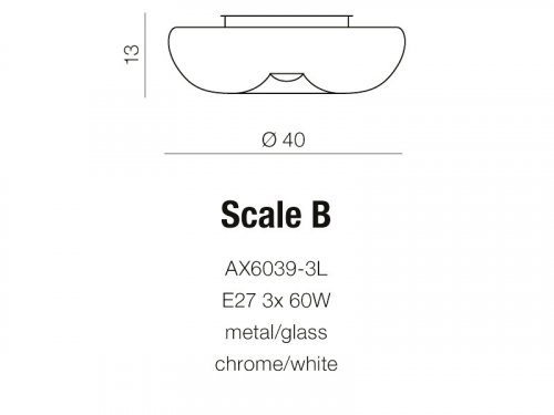 Стельовий світильник Azzardo AZ1602 Scale B (AX6039-3L-WH)