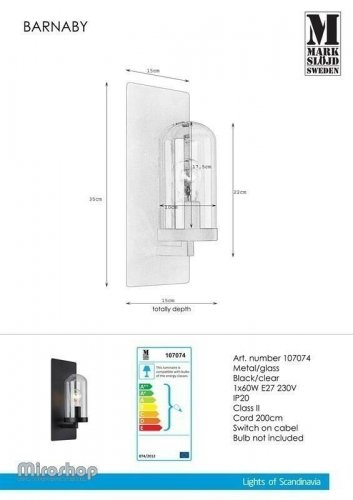 Бра Markslojd 107074 BARNABY (97030)