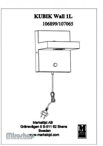 Бра  Markslojd  107065  KUBIK  (97020)