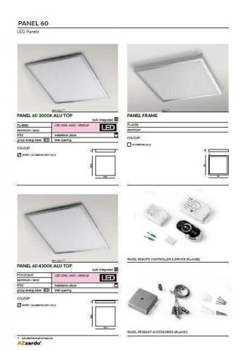 Потолочный светильник Azzardo AZ1272 Panel 60 3000K (aluminium) (PL-6060-50W-3000-WH-ALU) (23816)