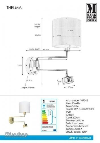 Бра Markslojd 107045 THELMA (96968)