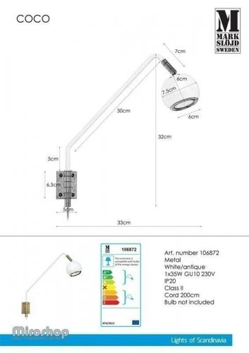 Бра Markslojd 106872 COCO (94421)