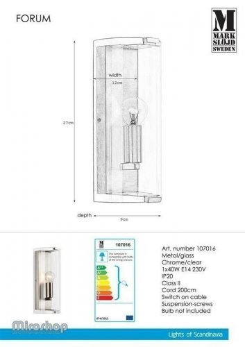 Бра Markslojd 107016 FORUM (97016)