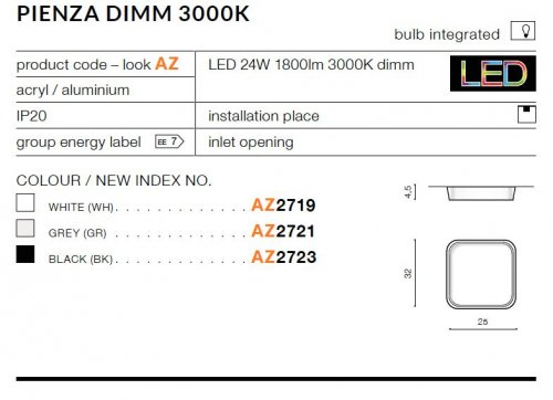 Стельовий світильник Azzardo AZ2719 Pienza 3000K (white)