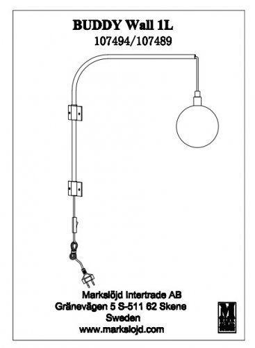 Настенный светильник Markslojd 107494 BUDDY