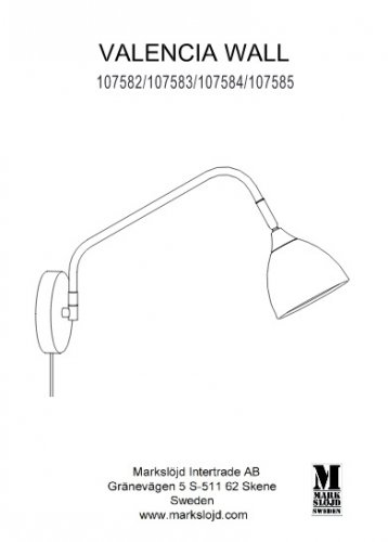 Настінний світильник Markslojd 107584 VALENCIA 