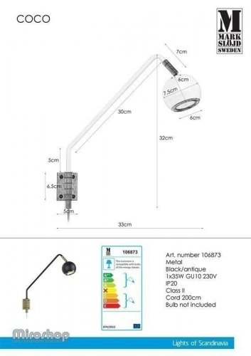 Бра Markslojd 106873 COCO (94422)