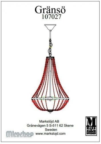 Люстра Markslojd 107027 GRANSO (97026)