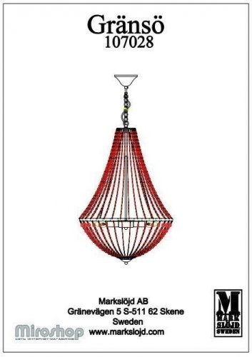 Люстра Markslojd 107028 GRANSO (97008)