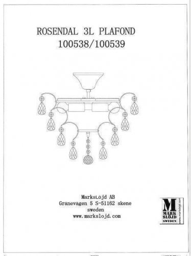 Люстра Markslojd 100539 ROSENDAL (47138)