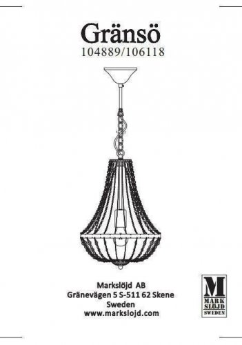 Люстра Markslojd 106118 GRANSO (88325) 