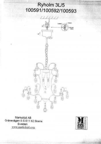 Люстра Markslojd 100591 RYHOLM (72857)
