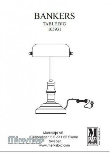 Настільна лампа Markslojd 105931 BANKERS (88376)