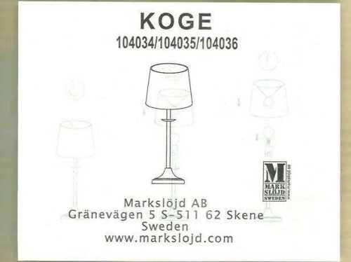Настільна лампа Markslojd 104035 KOGE (64247) 