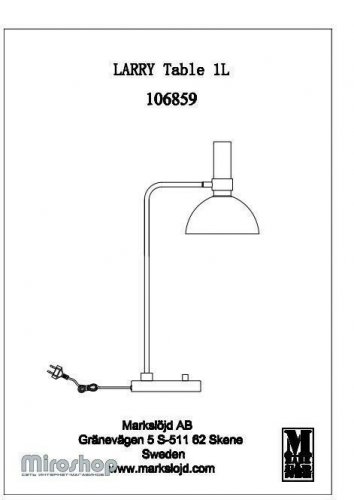 Настільна лампа Markslojd 106859 LARRY (94494)