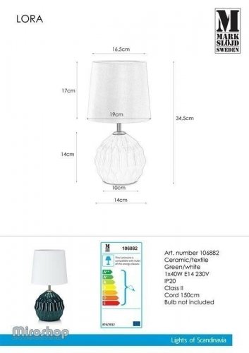 Настільна лампа Markslojd 106882 LORA (94498)