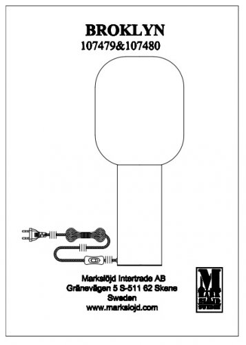 Настільна лампа Markslojd 107480 BROOKLYN