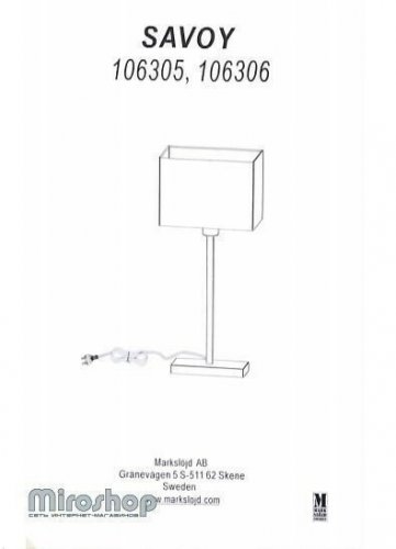 Настольная лампа Markslojd 106306 SAVOY (88408)