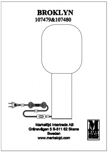 Настільна лампа Markslojd 107479 BROOKLYN