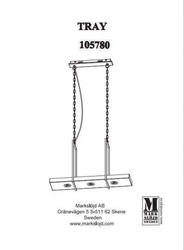Світильник підвісний Markslojd 105780 TRAY (72476)