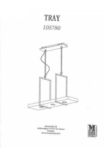 Світильник підвісний Markslojd 105780 TRAY (72476)