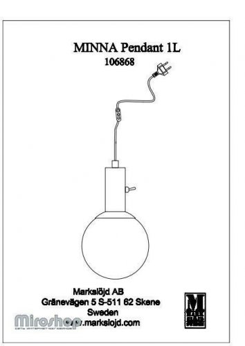 Підвісний світильник Markslojd 106868 MINNA (94466)