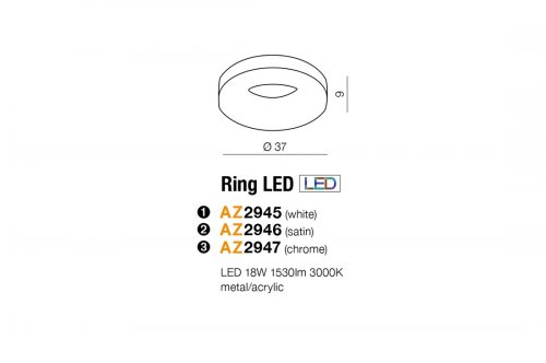 Стельовий світильник Azzardo AZ2947 Ring LED 3000K (chrome)