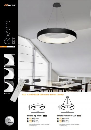 Потолочный светильник Azzardo AZ3447 Sovana Top 80 CCT (grey)