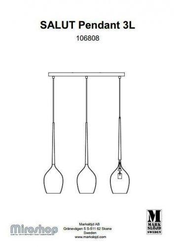 Підвісний світильник Markslojd 106808 SALUT (94458)