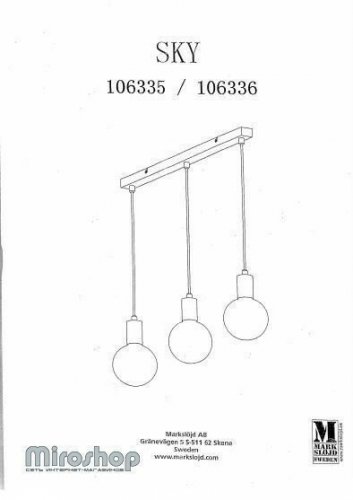 Підвісний світильник Markslojd 106336 SKY (88356)
