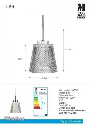 Підвісний світильник Markslojd 107049 Lush (97001)