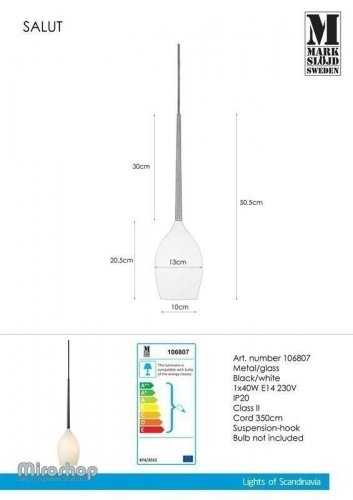 Підвісний світильник Markslojd 106807 SALUT (94457)