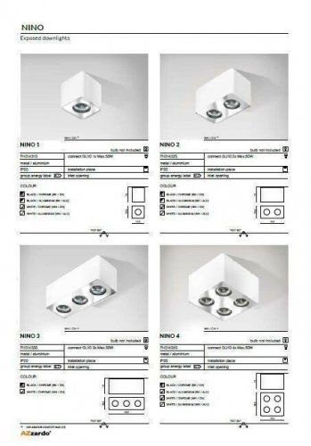 Потолочный светильник Azzardo AZ1387 Nino 4 (white/aluminium) (FH31434S-WH-ALU) (16027)