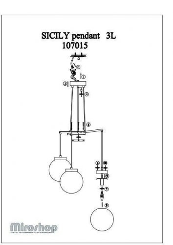 Підвісний світильник Markslojd 107015 SICILY (97007) 