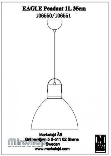 Підвісний світильник Markslojd 106550 EAGLE (94430)