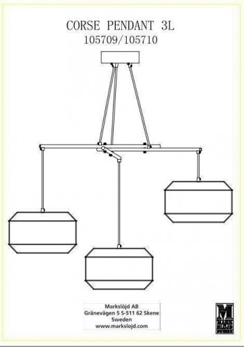 Світильник підвісний Markslojd 105710 CORSE (72310)