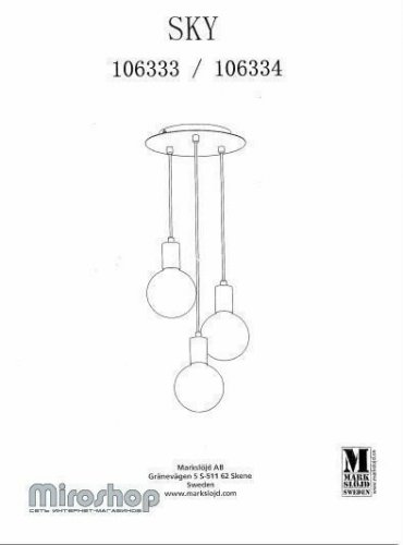 Підвісний світильник Markslojd 106333 SKY (88353)