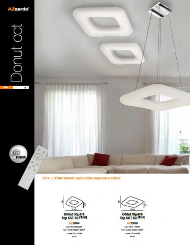 Потолочный светильник Azzardo AZ2664 Donut Sq Top 46 CCT