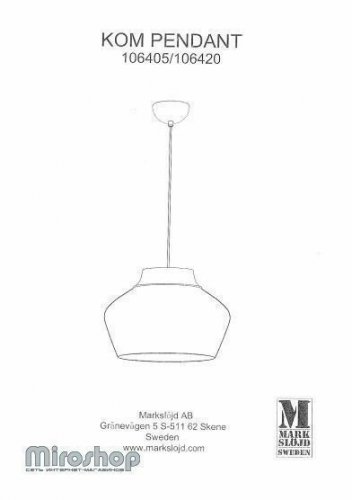 Подвесной светильник Markslojd 106405 KOM (88361)