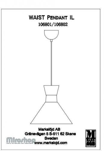 Подвесной светильник Markslojd 106802 WAIST (94455)