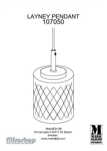 Подвесной светильник Markslojd 107050 LAYNEY (96985)