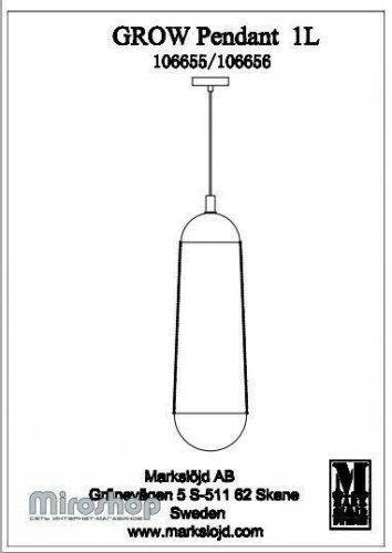 Подвесной светильник Markslojd 106656 GROW (94447)
