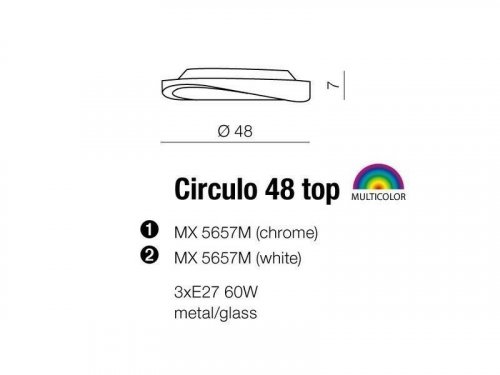 Потолочный светильник Azzardo AZ0982 Circulo 48 top (chrome) (MX5657M-CH) (15394)