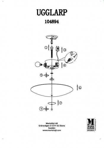 Светильник потолочный Markslojd 104894 UGGLARP (72439)