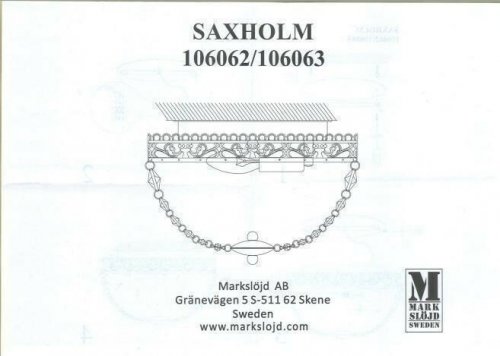Светильник потолочный Markslojd 106062 SAXHOLM (88305)