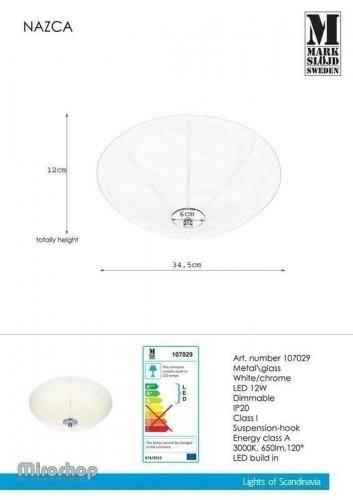 Стельовий світильник Markslojd 107029 NAZCA (97017)